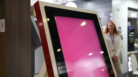 Screen of  interactive information kiosk Stock Footage 237462927