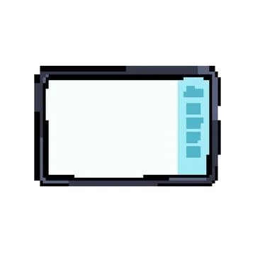 Screen interactive smartboard pixel art vector illustration Illustrazione stock