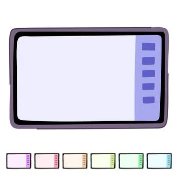 Screen interactive smartboard vector cartoon graphic Stock Illustration