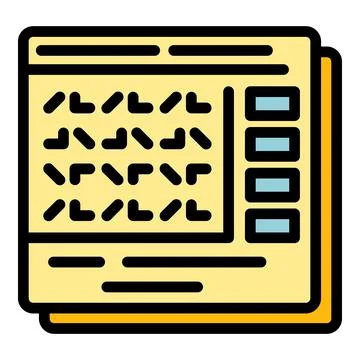 Screen interface icon color outline vector 库存插图