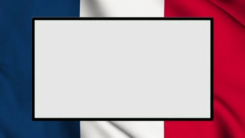 Screen isolated from the alpha channel.french flag in the background.loop. Stock Footage 261764076