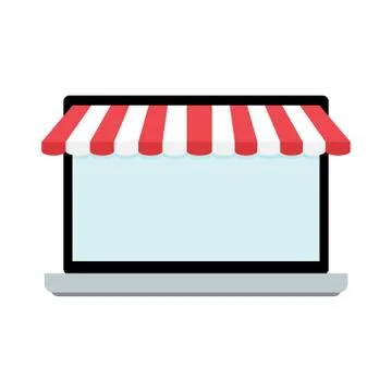 Screen of laptop with awning Stock Illustration