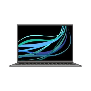 Screen laptop computer cartoon vector illustration Stock Illustration