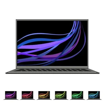 Screen laptop computer cartoon vector graphic Stock Illustration