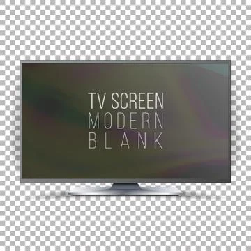 Screen Lcd Plasma Vector. Realistic Flat Smart TV. Curved Television Modern Illustrazione stock
