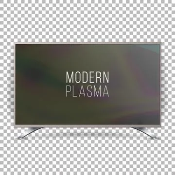 Screen Lcd Plasma Vector. Realistic Flat Smart TV. Curved Television Modern Stock Illustration