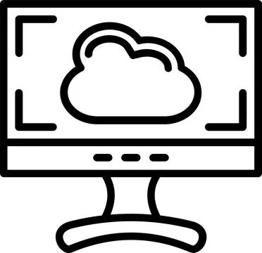 Screen  Line Icon Design Stock Illustration