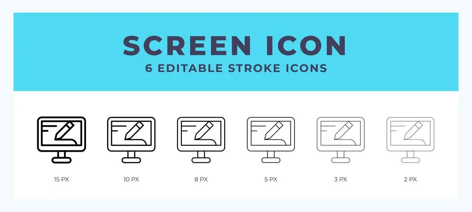 Screen line icon. Thin line. Bold line. Vector illustration. Illustrazione stock