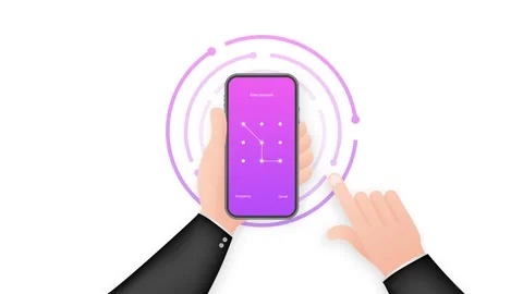 Screen lock authentication password smartphone background template. Illustration Stock Footage 159982836