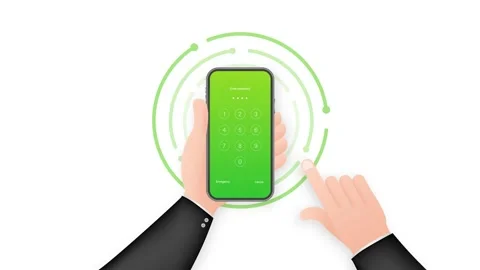 Screen lock authentication password smartphone background template. Illustration Stock-Footage 159982953