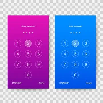 Screen lock authentication password smartphone background template. Illustrat Stock Illustration