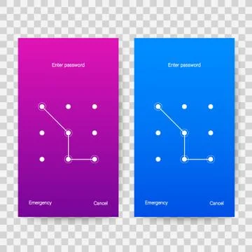 Screen lock authentication password smartphone background template. Illustrat 스톡 일러스트