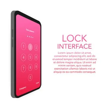 Screen lock authentication password smartphone background template. Illustrat Stock Illustration