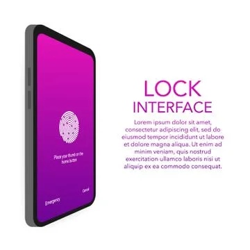 Screen lock authentication password smartphone background template. Illustrat Stock Illustration