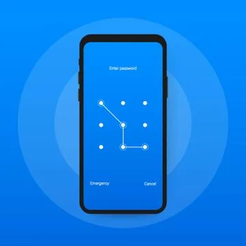 Screen lock authentication password smartphone background template. Illustrat イラスト素材