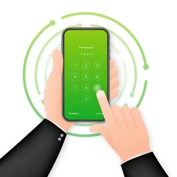 Screen lock authentication password smartphone background template. Illustration Illustrazione stock