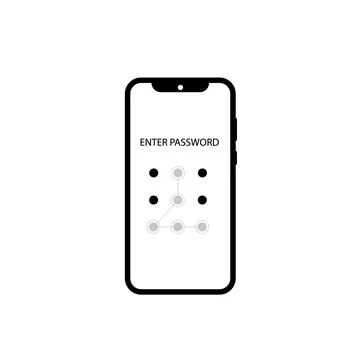 Screen lock authentication password smartphone background template. イラスト素材