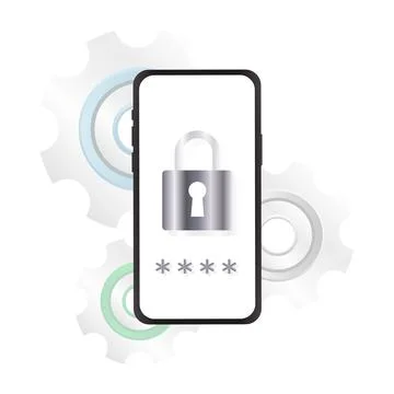Screen lock. Enter the unlock password. Vector illustration Stock Illustration
