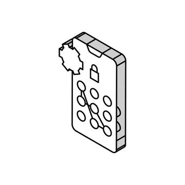 Screen lock password isometric icon vector illustration Stock Illustration