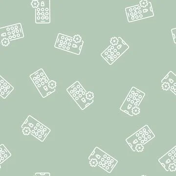 Screen lock password line seamless pattern Illustrazione stock
