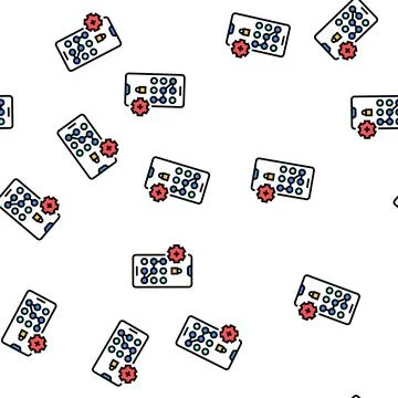 Screen lock password vector seamless pattern Stock Illustration