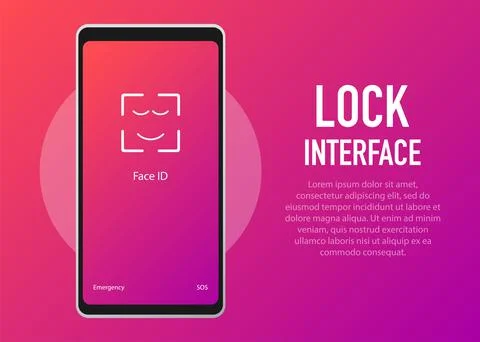Screen Lock. PInterface for lock screen or enter password pages. Vector illus 库存插图