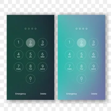 Screen lock unlock smartphone display background template. Vector mobile phon Stock-Illustration