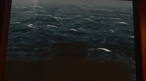 Screen of a maneuvers simulator. Port of Kaohsiung, Taiwan. Stock Footage 66445619