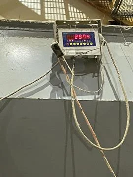 Screen on a Micro dump station in lbs Stock Photos