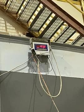 Screen on a Micro dump station in lbs Stock Photos