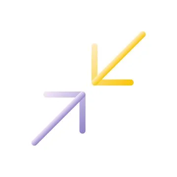 Screen minimizing flat gradient two-color ui icon Illustrazione stock