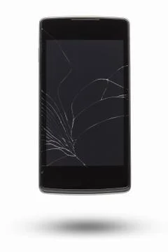 The screen of mobile broken. Stock Photos
