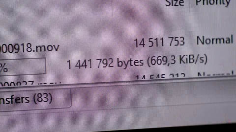 Screen of a modern computer on which the loading or unloading of files Stock Footage 117171562