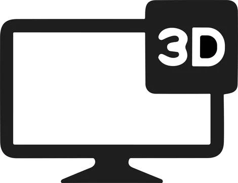 Screen or LCD or TV video resolution icon. Monitor size symbol. 3d, screen .. Stock Illustration