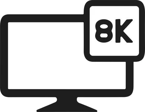 Screen or LCD or TV video resolution icon. Monitor size symbol. 8k, screen .. Stock Illustration