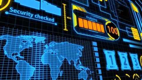 Screen With Orange And Blue Data Analysis Details Ver.6 Stock Illustration