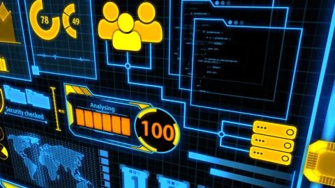 Screen With Orange And Blue Data Analysis Details Ver.3 Illustrazione stock