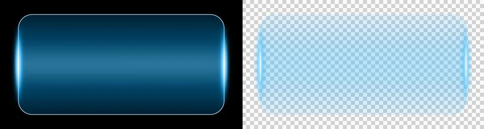 Screen Panel HUD Interface Futuristic Blue Neon with Glowing Glass Frame, Sci Fi Illustrazione stock