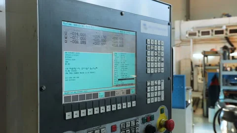 Screen with the parameters of the processing of the product. A special device in Stock Footage 92626531