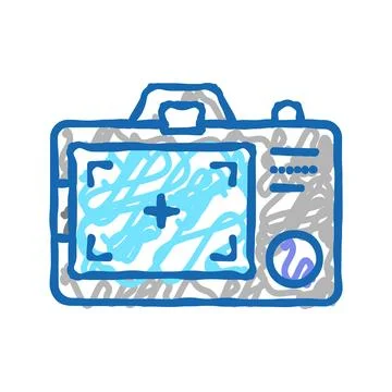 Screen photo camera gadget icon doodle illustration 스톡 일러스트