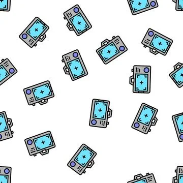 Screen photo camera gadget vector seamless pattern Illustrazione stock