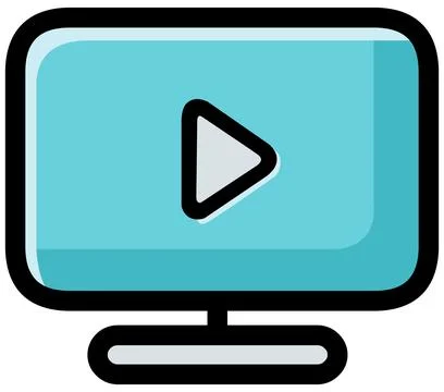 Screen with Play Icon Stock Illustration