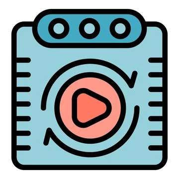 Screen play icon vector flat Stock Illustration