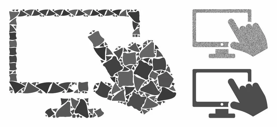 Screen point Composition Icon of Abrupt Parts 스톡 일러스트