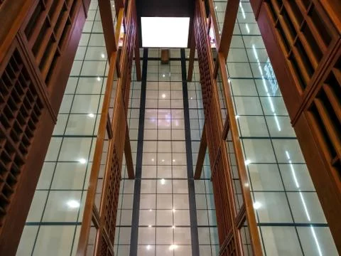 Screen, poster Rectangular White Mockup on the wall Stock Photos