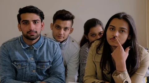 Screen pov of friends watching something interesting and enjoying themselves Stock Footage 101232915