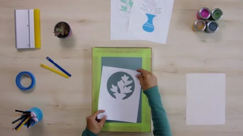 Screen Printing Art Process, and Artistic Fabric Printing Technique Stock Footage 311706054