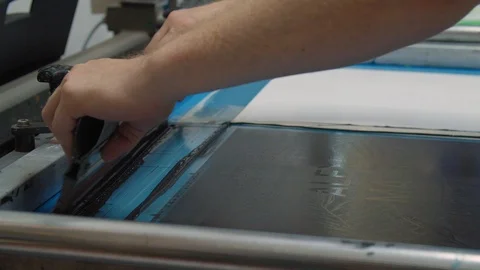 Screen printing / Colour application Stock-Footage 124587849