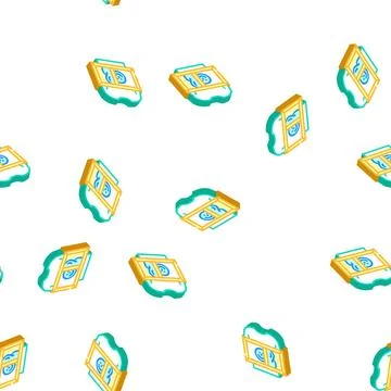 Screen printing isometric icon seamless pattern Stock Illustration