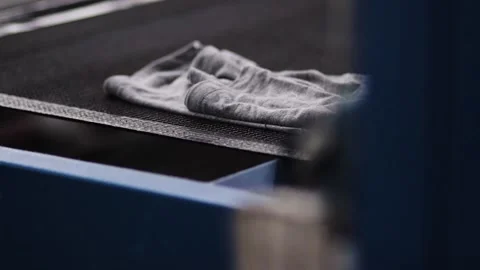 Screen Printing Silk Screen Conveyer Belt, drying belt, ink shop Stock Footage 139387494